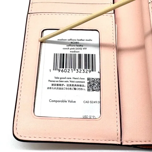 Kate Spade Leila Medium Compact Bifold Wallet Light Pink